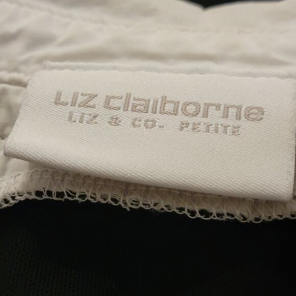 Liz Claiborne 2-in-1 Longsleeve Pullover Blouse Black Knit White Collared SM P - Picture 11 of 12